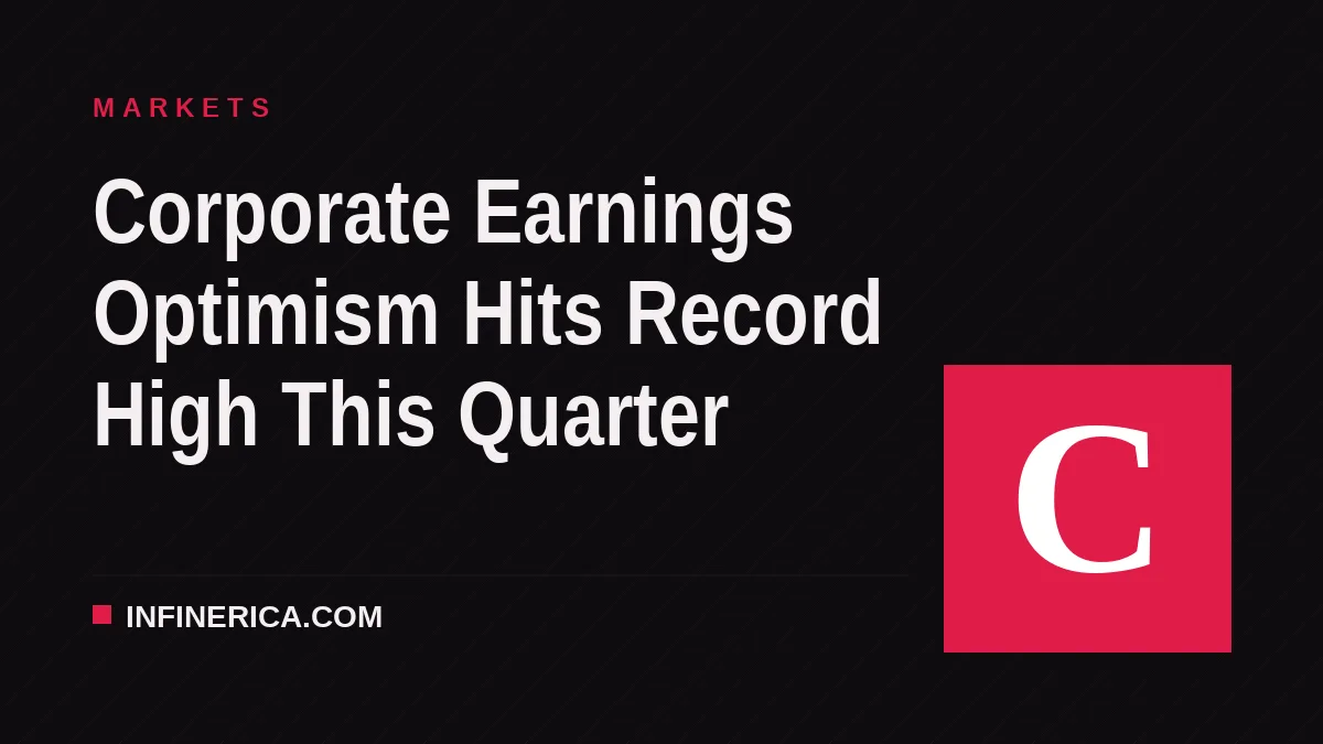 Corporate Earnings Optimism Hits Record High This Quarter