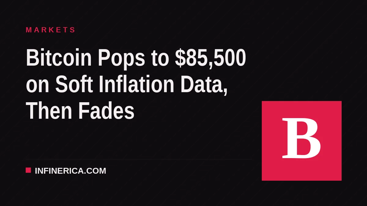 Bitcoin Pops to $85,500 on Soft Inflation Data, Then Fades
