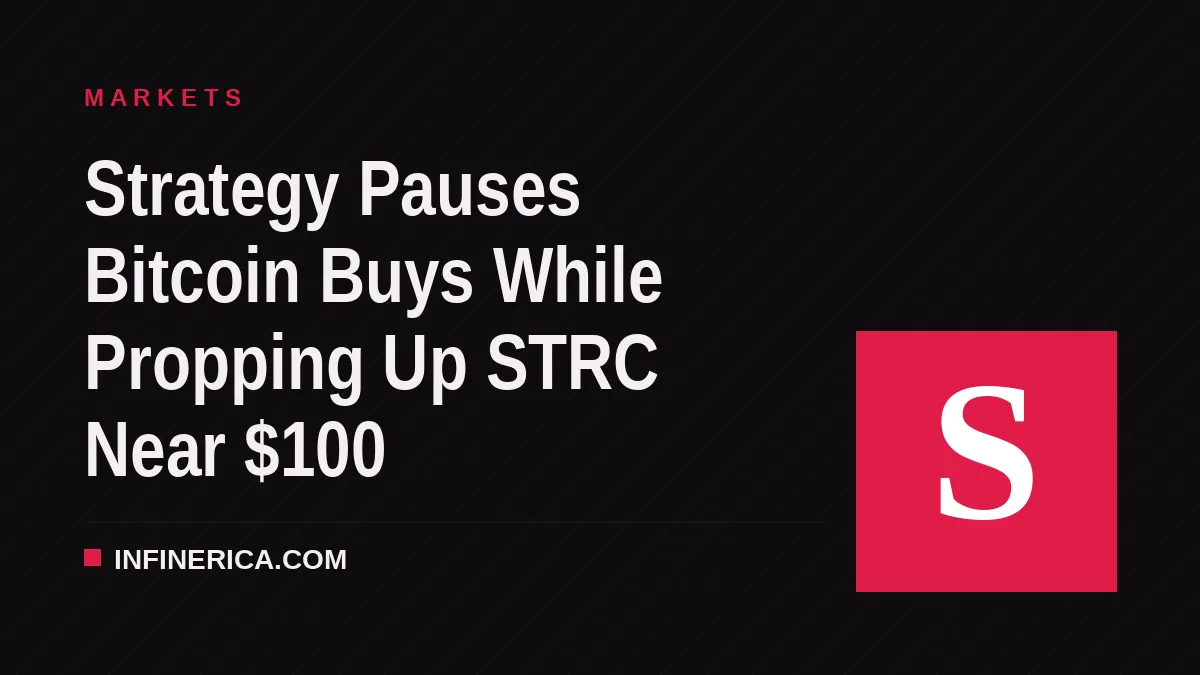 Strategy Pauses Bitcoin Buys While Propping Up STRC Near $100