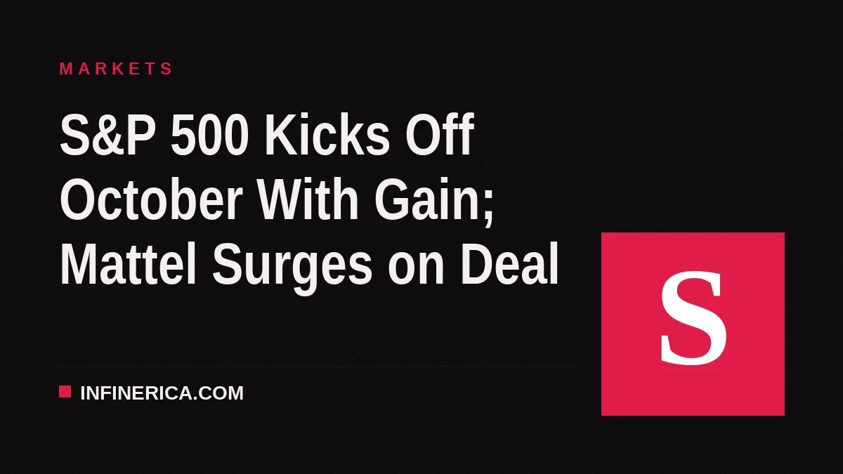 S&P 500 Kicks Off October With Gain; Mattel Surges on Deal