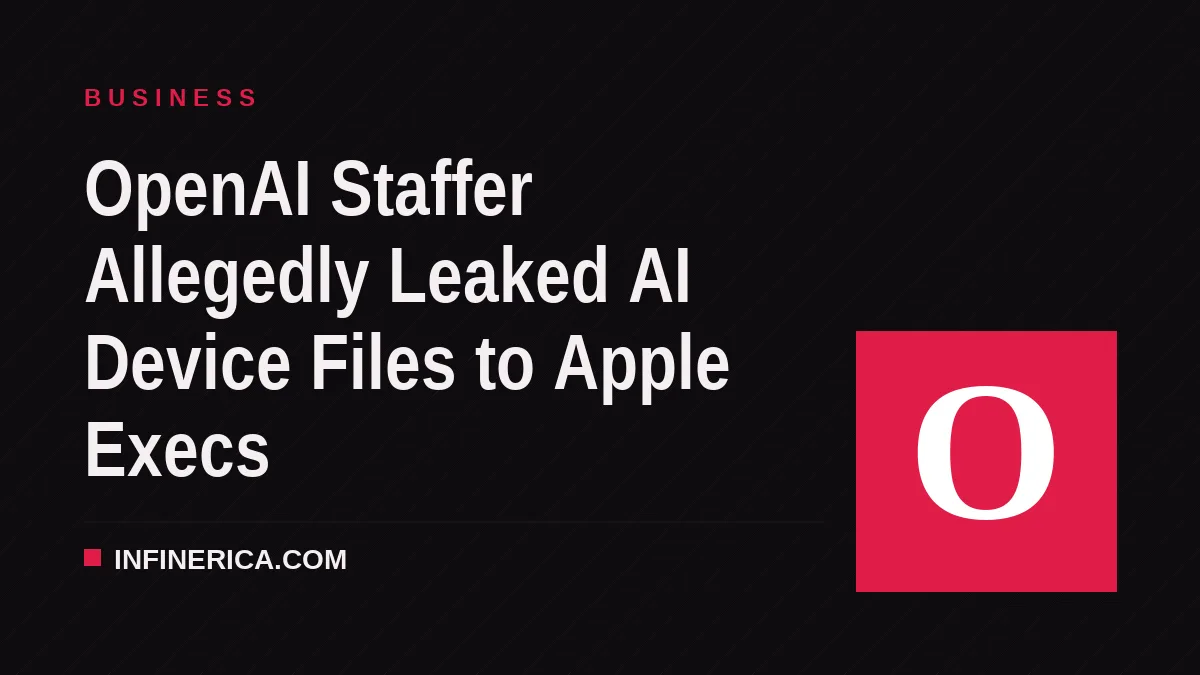 OpenAI Staffer Allegedly Leaked AI Device Files to Apple Execs
