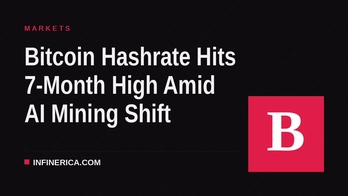 Bitcoin Hashrate Hits 7-Month High Amid AI Mining Shift