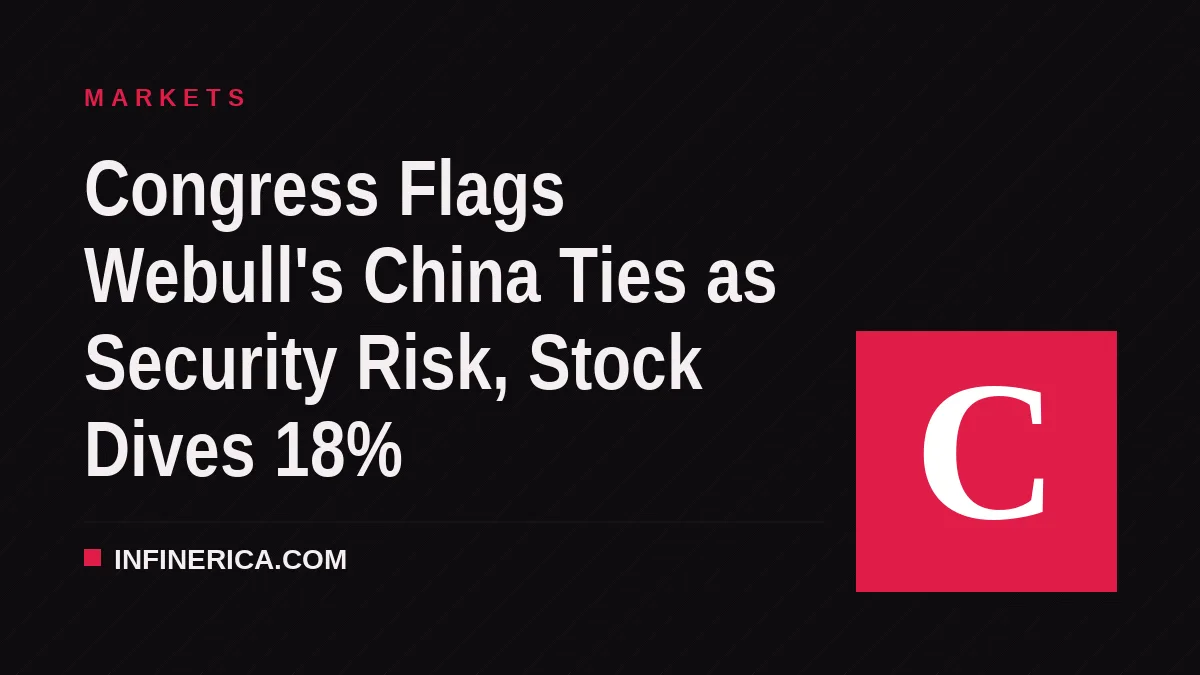 Congress Flags Webull's China Ties as Security Risk, Stock Dives 18%