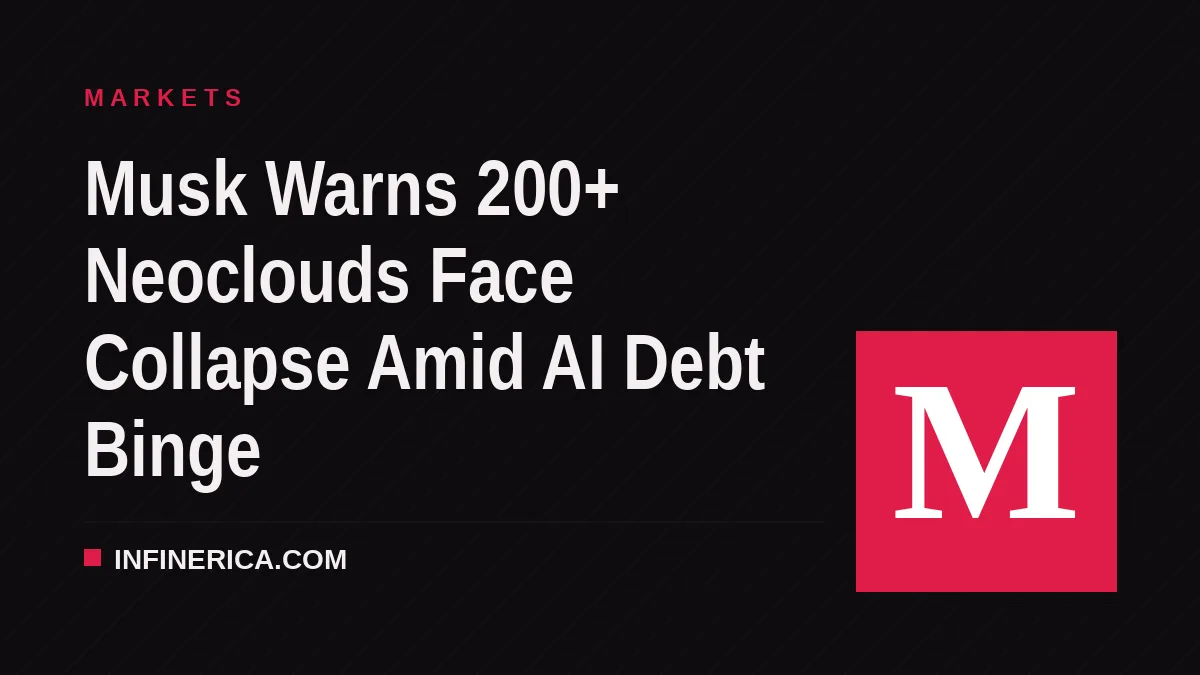 Musk Warns 200+ Neoclouds Face Collapse Amid AI Debt Binge