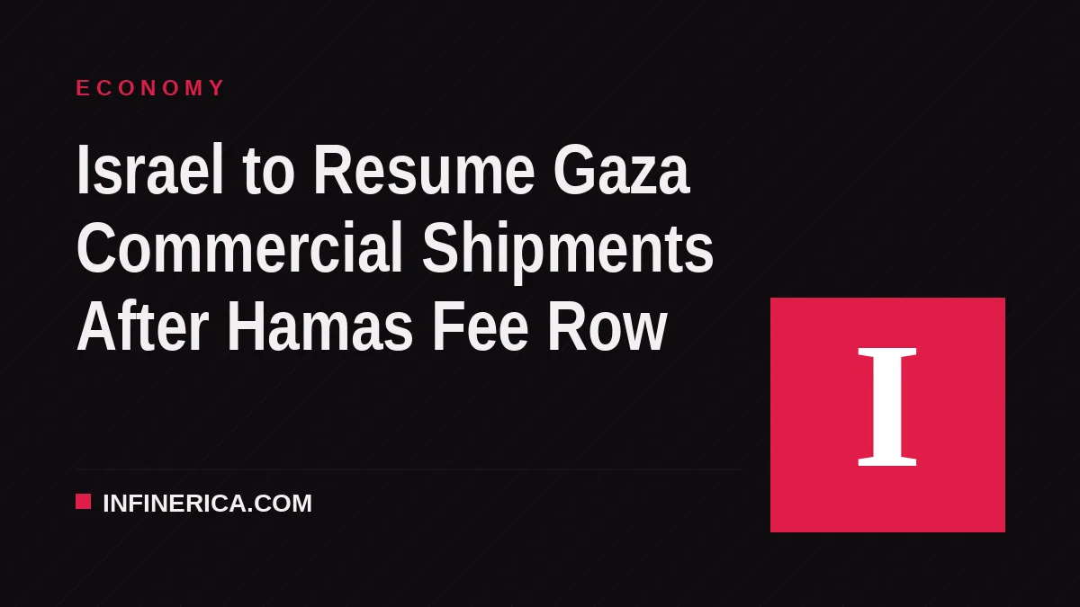 Israel to Resume Gaza Commercial Shipments After Hamas Fee Row