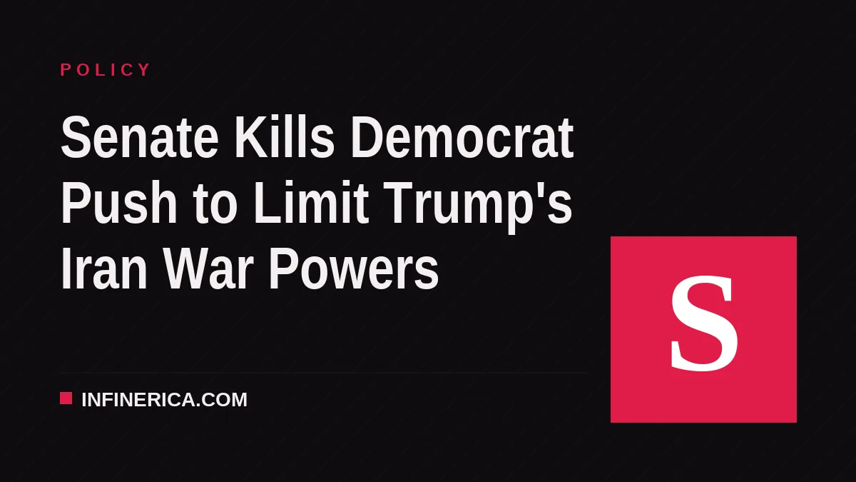 Senate Kills Democrat Push to Limit Trump's Iran War Powers