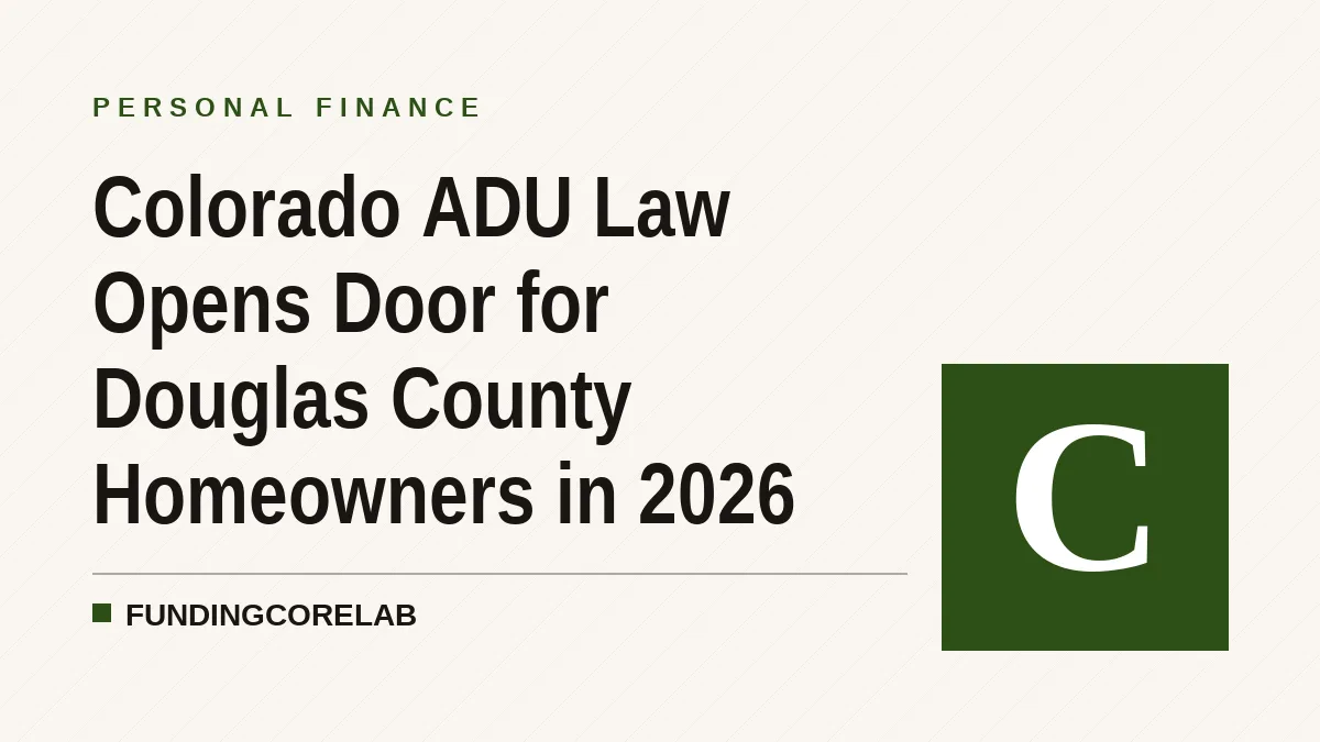 Colorado ADU Law Opens Door for Douglas County Homeowners in 2026