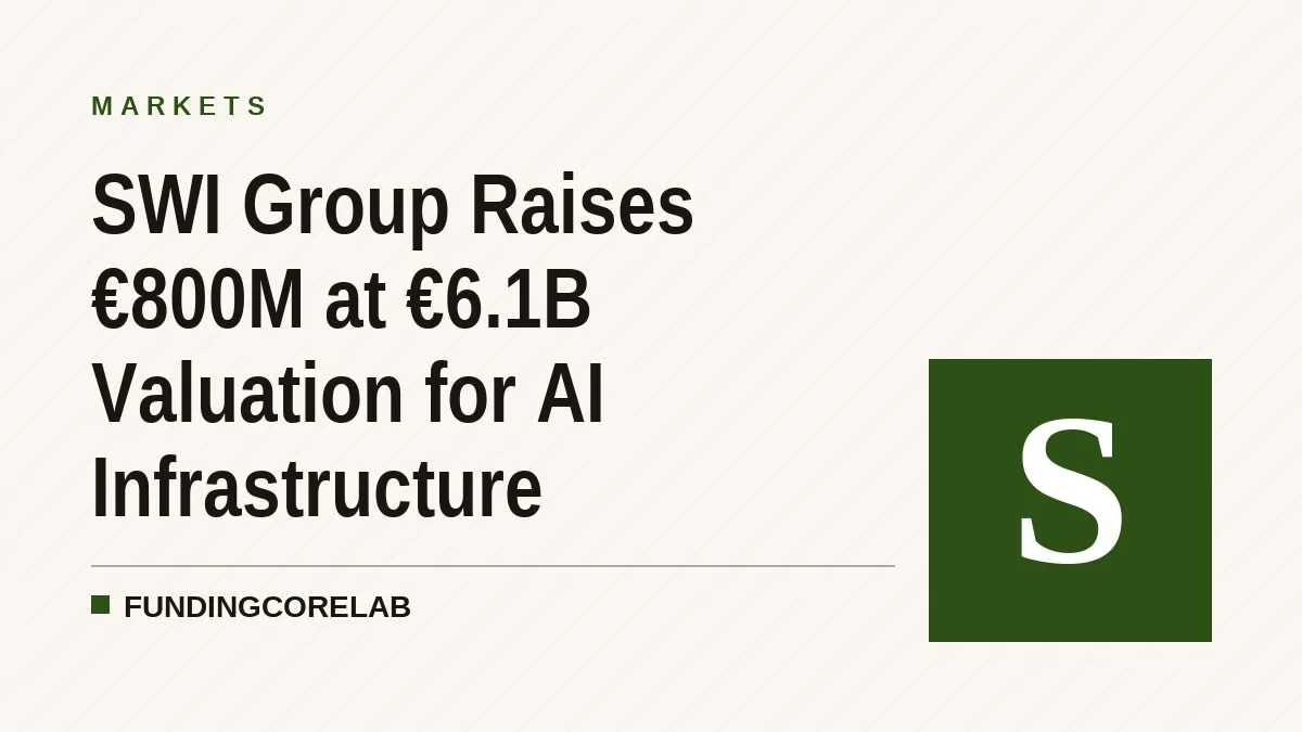 SWI Group Raises €800M at €6.1B Valuation for AI Infrastructure