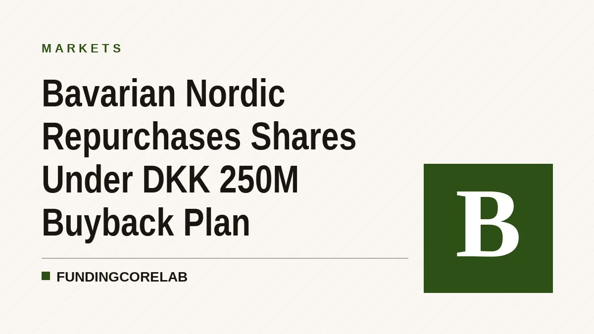 Bavarian Nordic Repurchases Shares Under DKK 250M Buyback Plan
