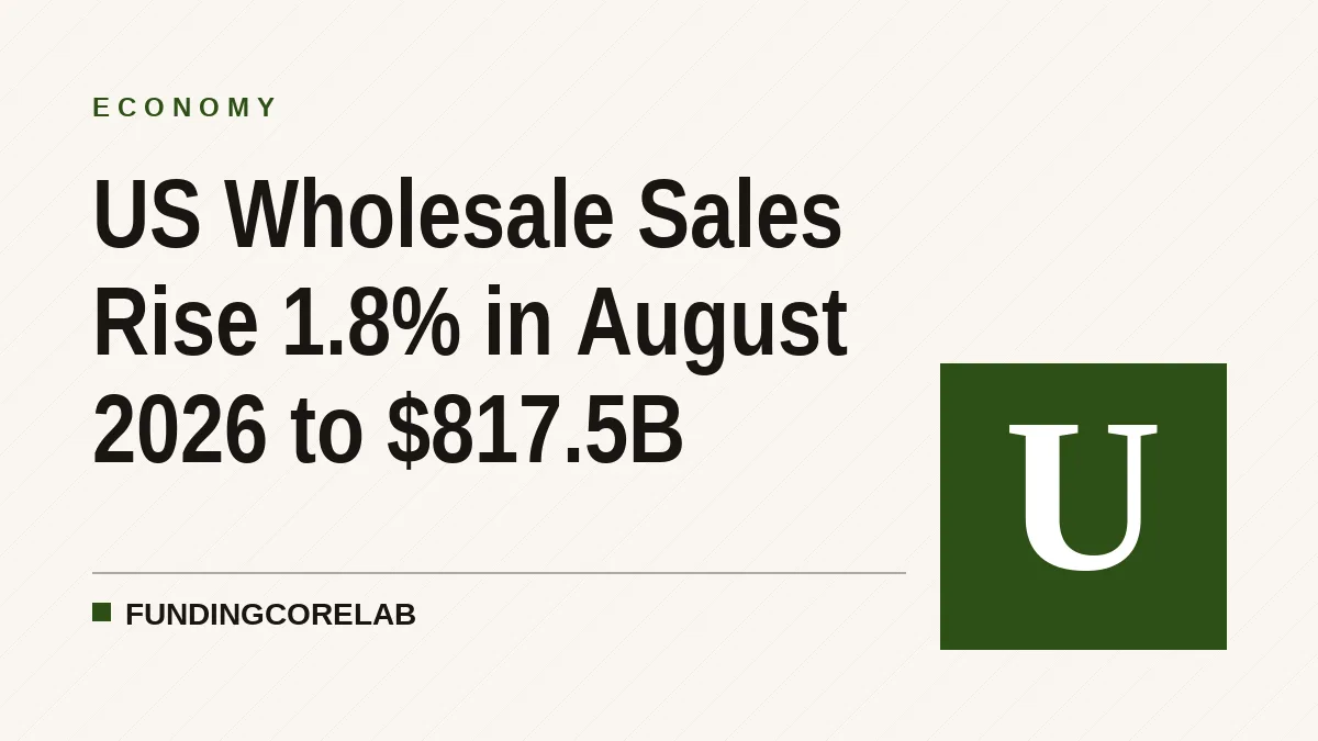 US Wholesale Sales Rise 1.8% in August 2026 to $817.5B