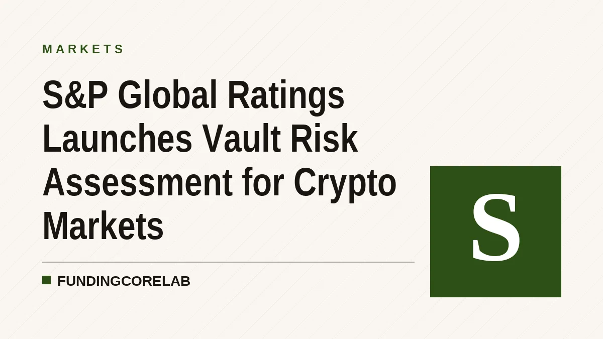 S&P Global Ratings Launches Vault Risk Assessment for Crypto Markets