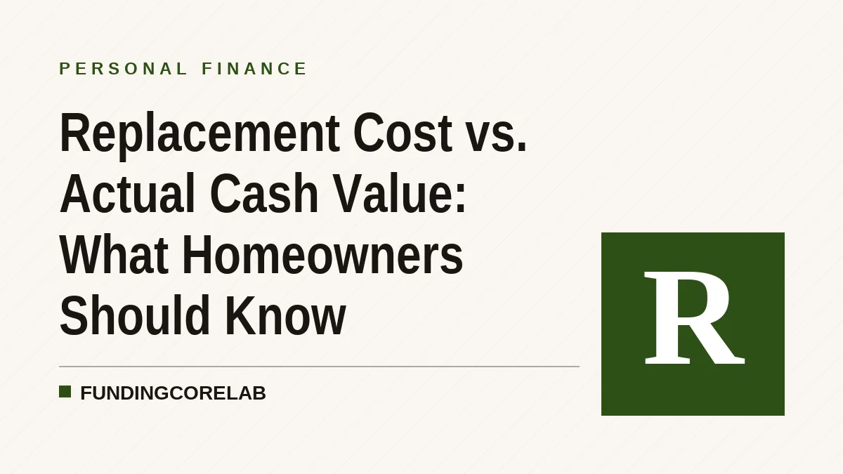 Replacement Cost vs. Actual Cash Value: What Homeowners Should Know