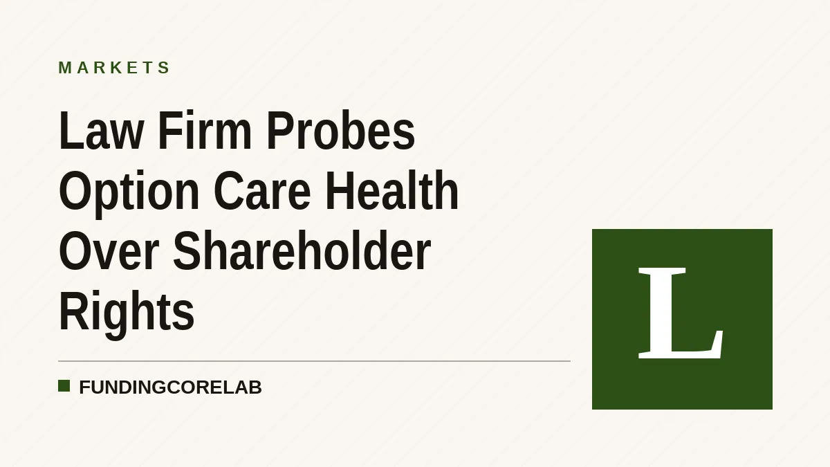 Law Firm Probes Option Care Health Over Shareholder Rights