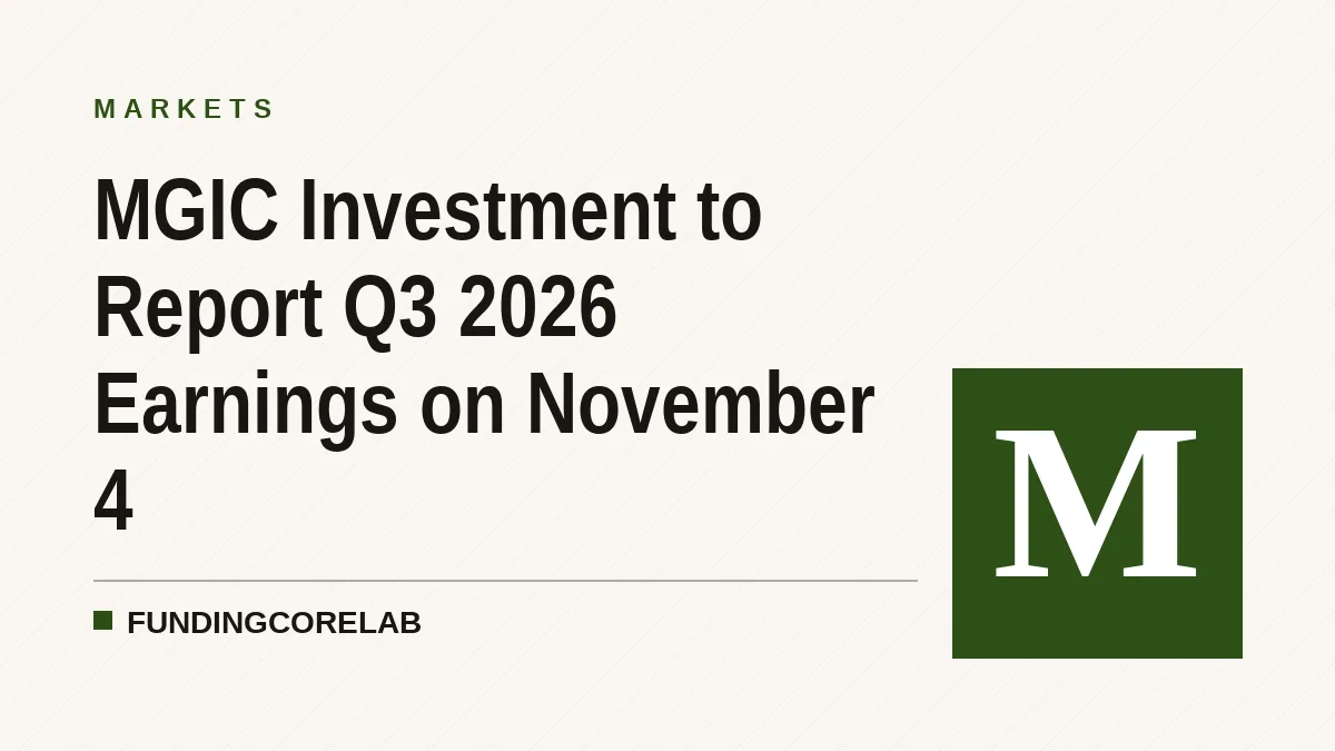 MGIC Investment to Report Q3 2026 Earnings on November 4