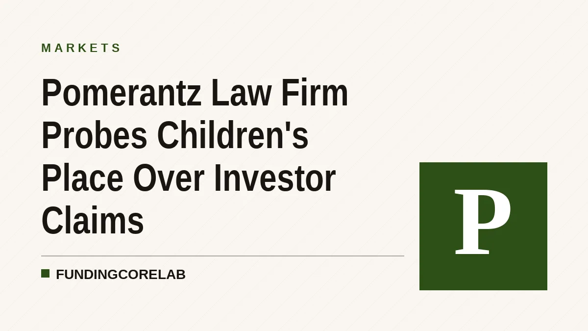 Pomerantz Law Firm Probes Children's Place Over Investor Claims