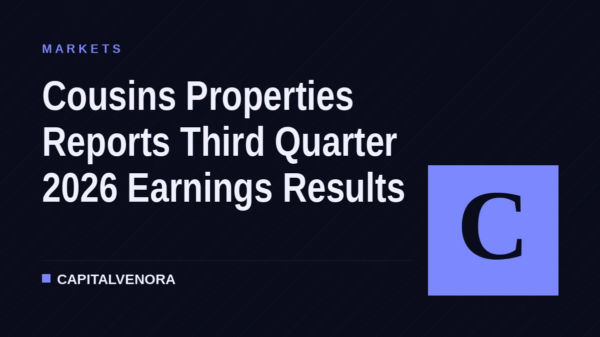 Cousins Properties Reports Third Quarter 2026 Earnings Results