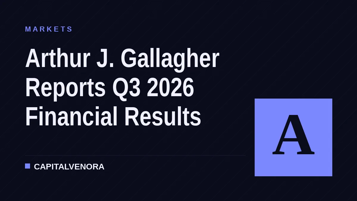 Arthur J. Gallagher Reports Q3 2026 Financial Results