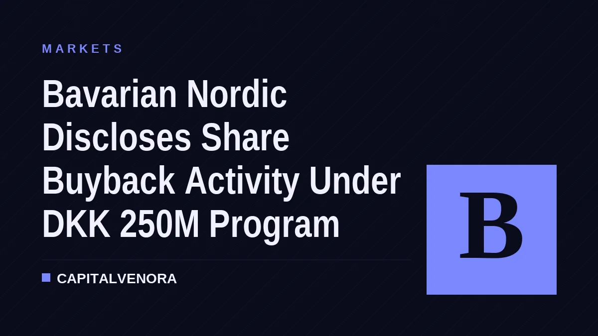 Bavarian Nordic Discloses Share Buyback Activity Under DKK 250M Program