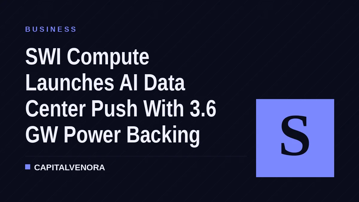 SWI Compute Launches AI Data Center Push With 3.6 GW Power Backing