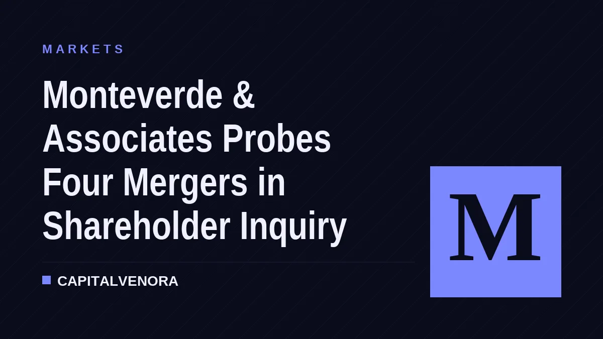 Monteverde & Associates Probes Four Mergers in Shareholder Inquiry