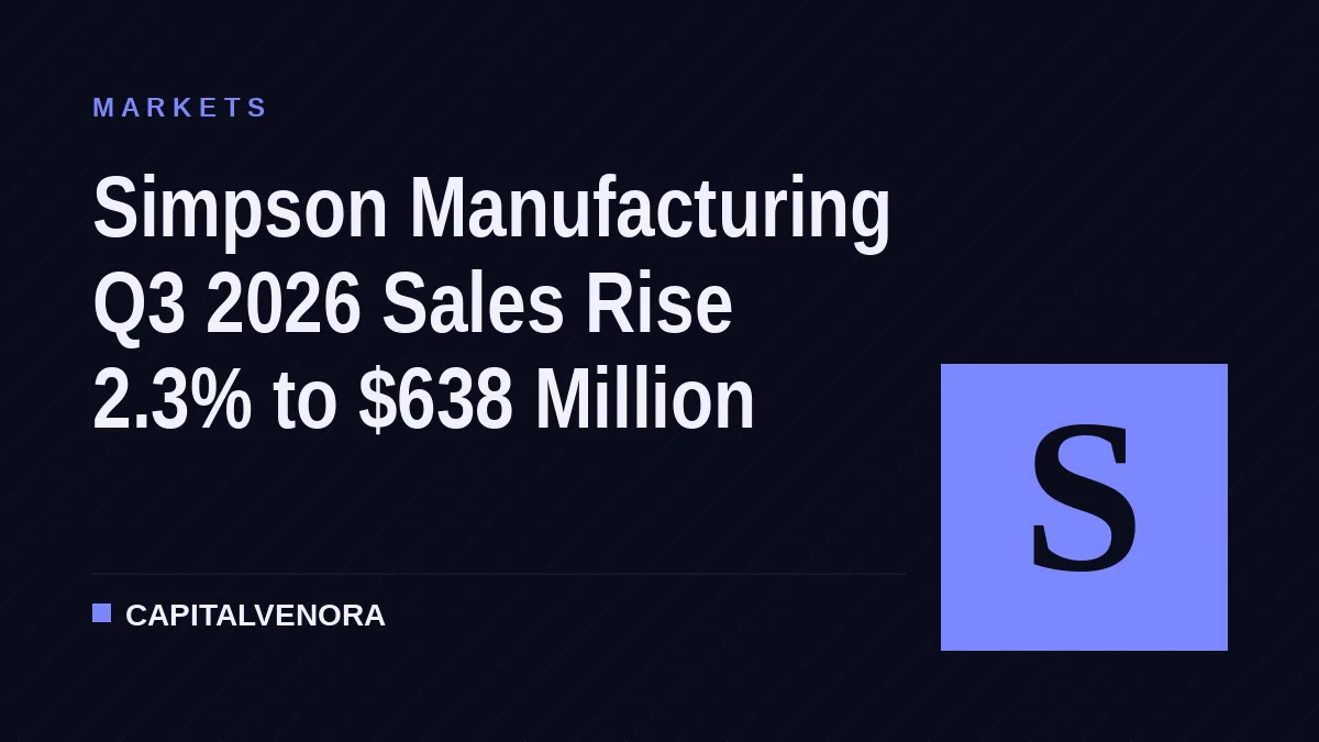 Simpson Manufacturing Q3 2026 Sales Rise 2.3% to $638 Million