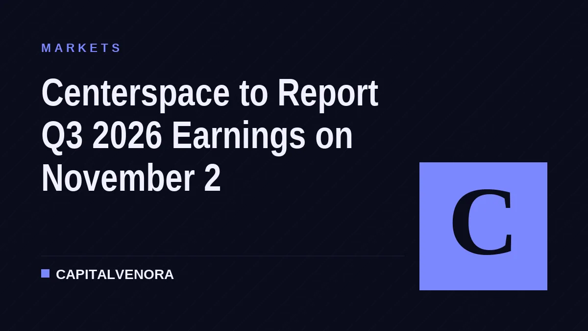Centerspace to Report Q3 2026 Earnings on November 2