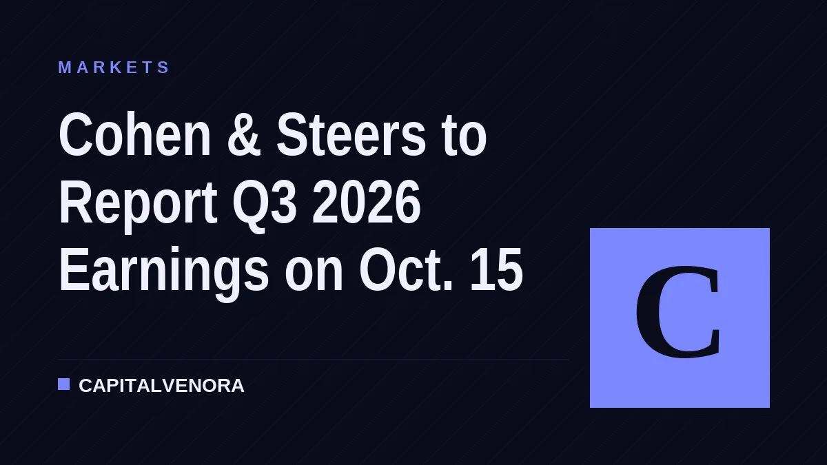 Cohen & Steers to Report Q3 2026 Earnings on Oct. 15
