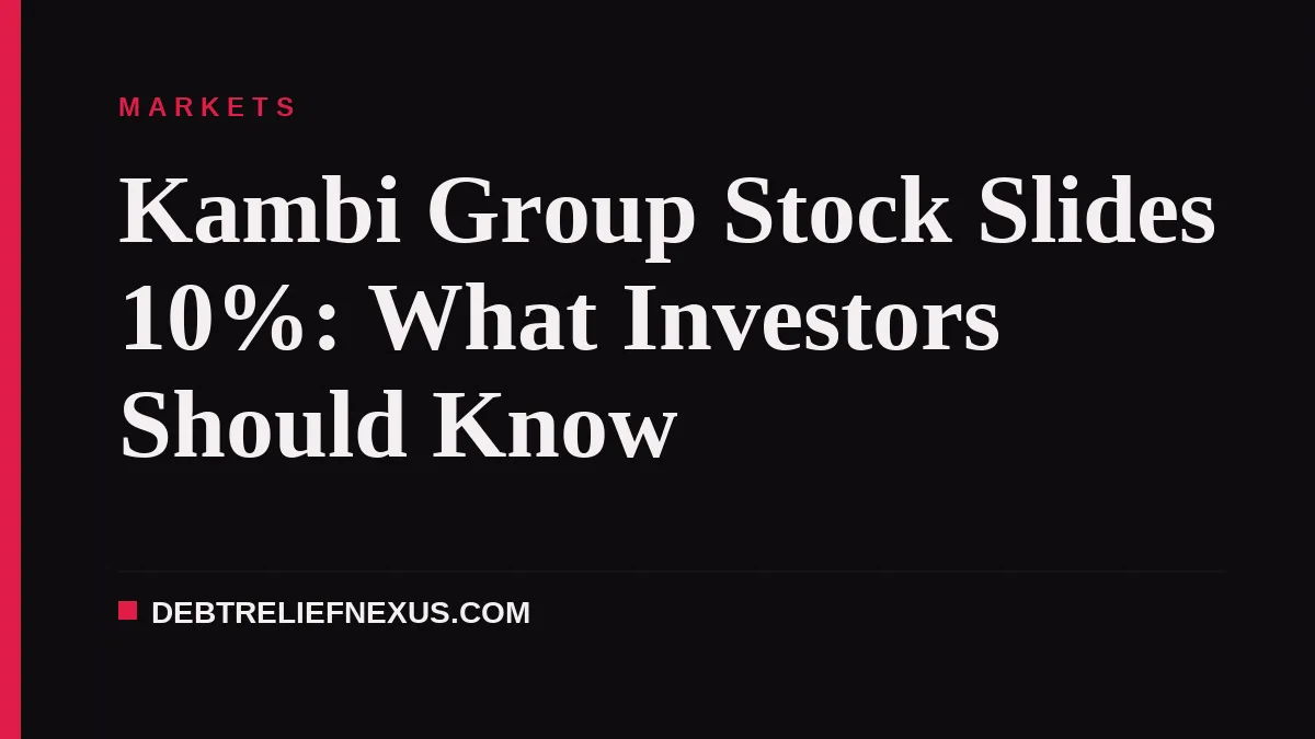 Kambi Group Stock Slides 10%: What Investors Should Know