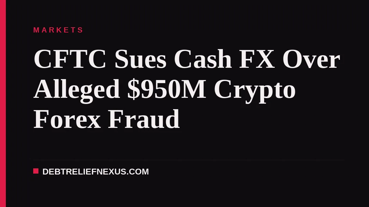 CFTC Sues Cash FX Over Alleged $950M Crypto Forex Fraud