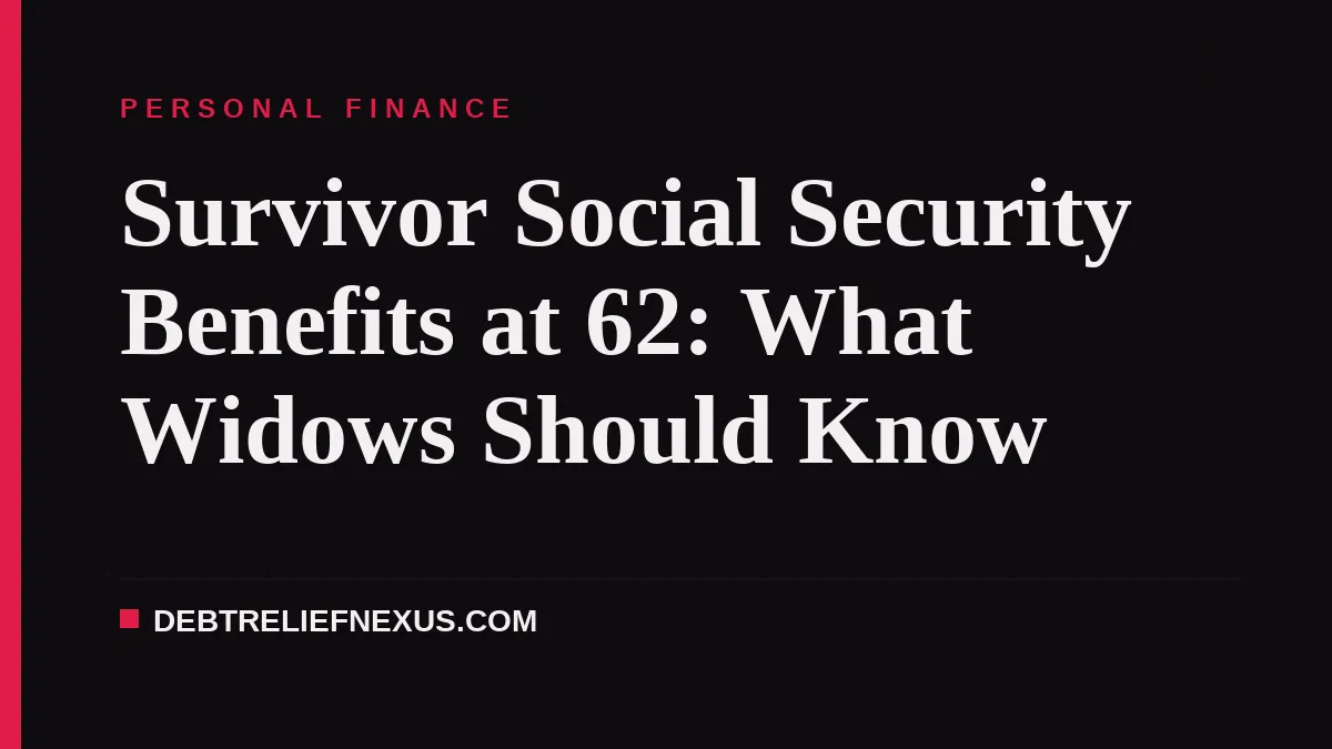 Survivor Social Security Benefits at 62: What Widows Should Know