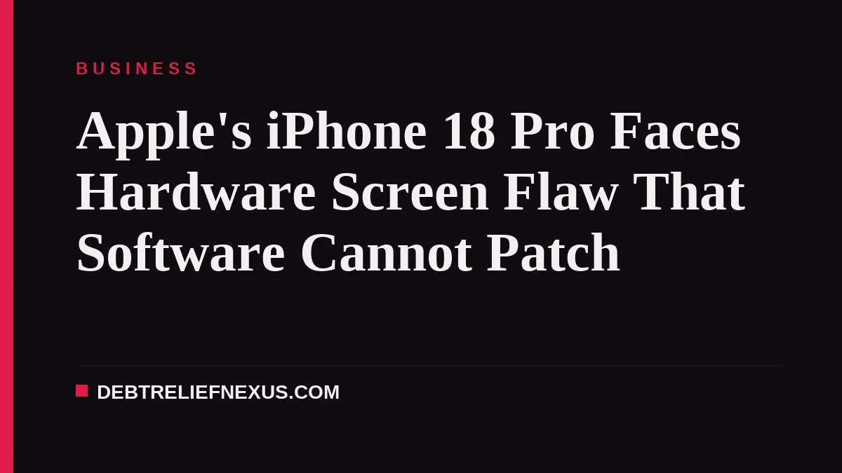Apple's iPhone 18 Pro Faces Hardware Screen Flaw That Software Cannot Patch