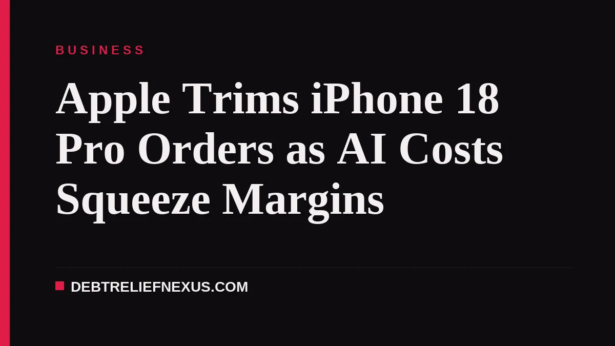 Apple Trims iPhone 18 Pro Orders as AI Costs Squeeze Margins