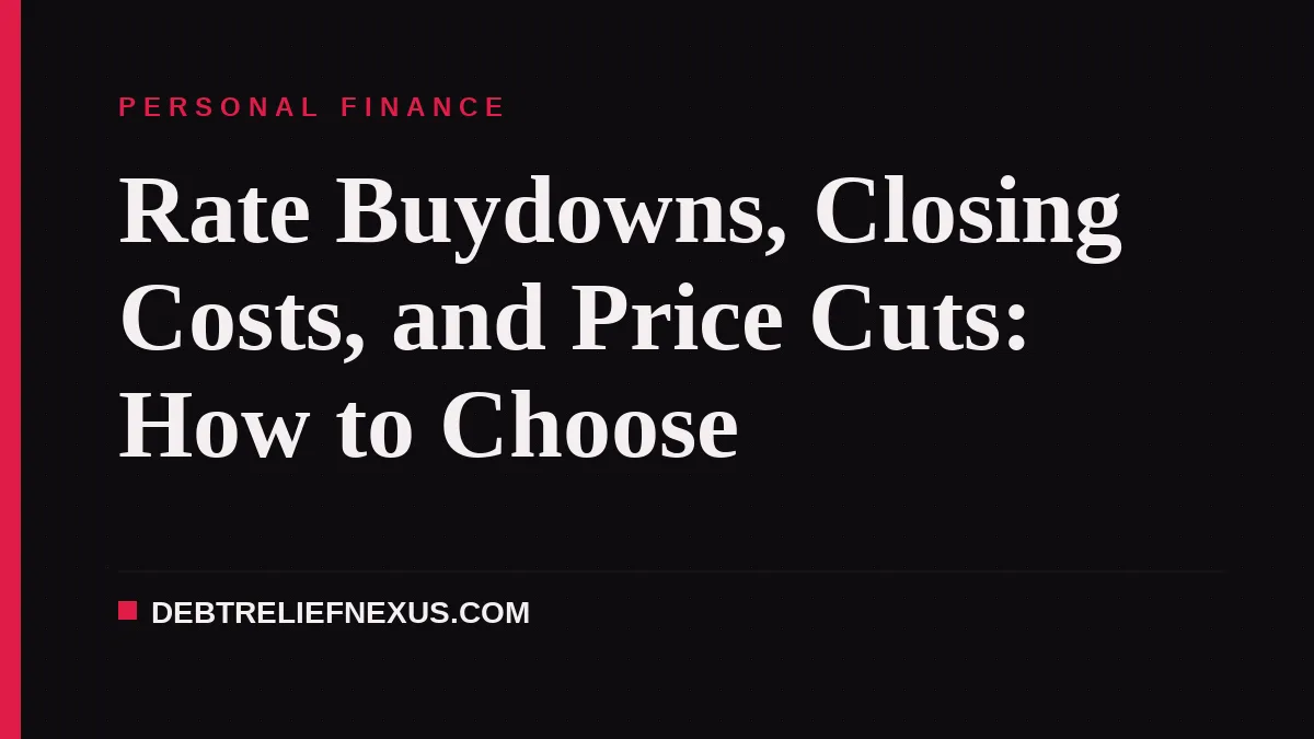 Rate Buydowns, Closing Costs, and Price Cuts: How to Choose