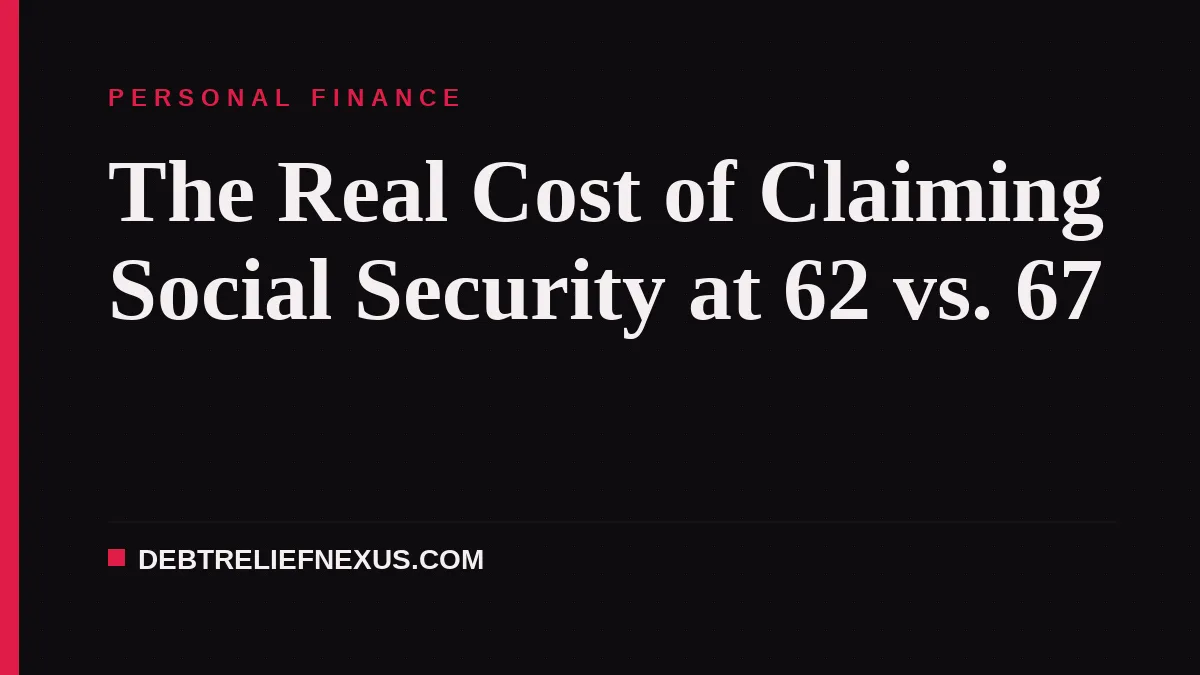 The Real Cost of Claiming Social Security at 62 vs. 67