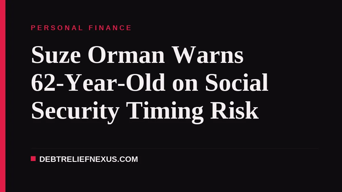 Suze Orman Warns 62-Year-Old on Social Security Timing Risk