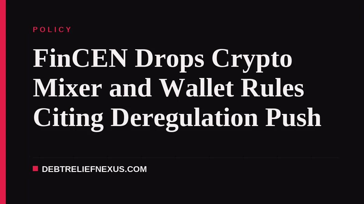 FinCEN Drops Crypto Mixer and Wallet Rules Citing Deregulation Push