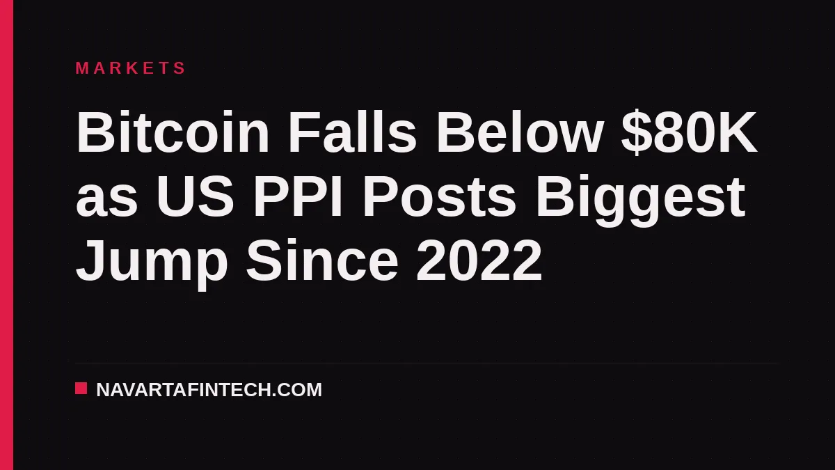 Bitcoin Falls Below $80K as US PPI Posts Biggest Jump Since 2022