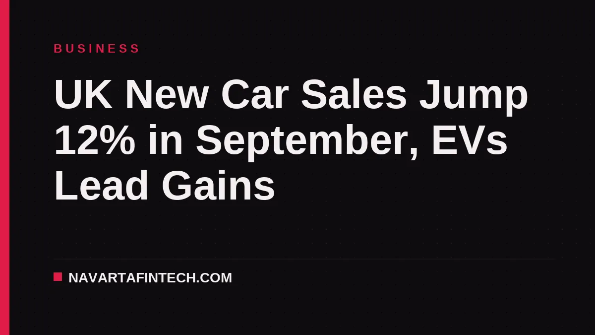UK New Car Sales Jump 12% in September, EVs Lead Gains
