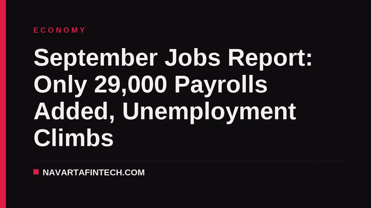 September Jobs Report: Only 29,000 Payrolls Added, Unemployment Climbs