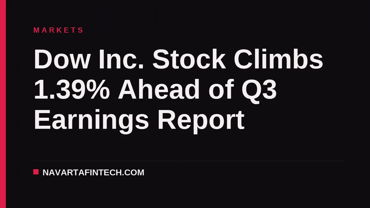 Dow Inc. Stock Climbs 1.39% Ahead of Q3 Earnings Report