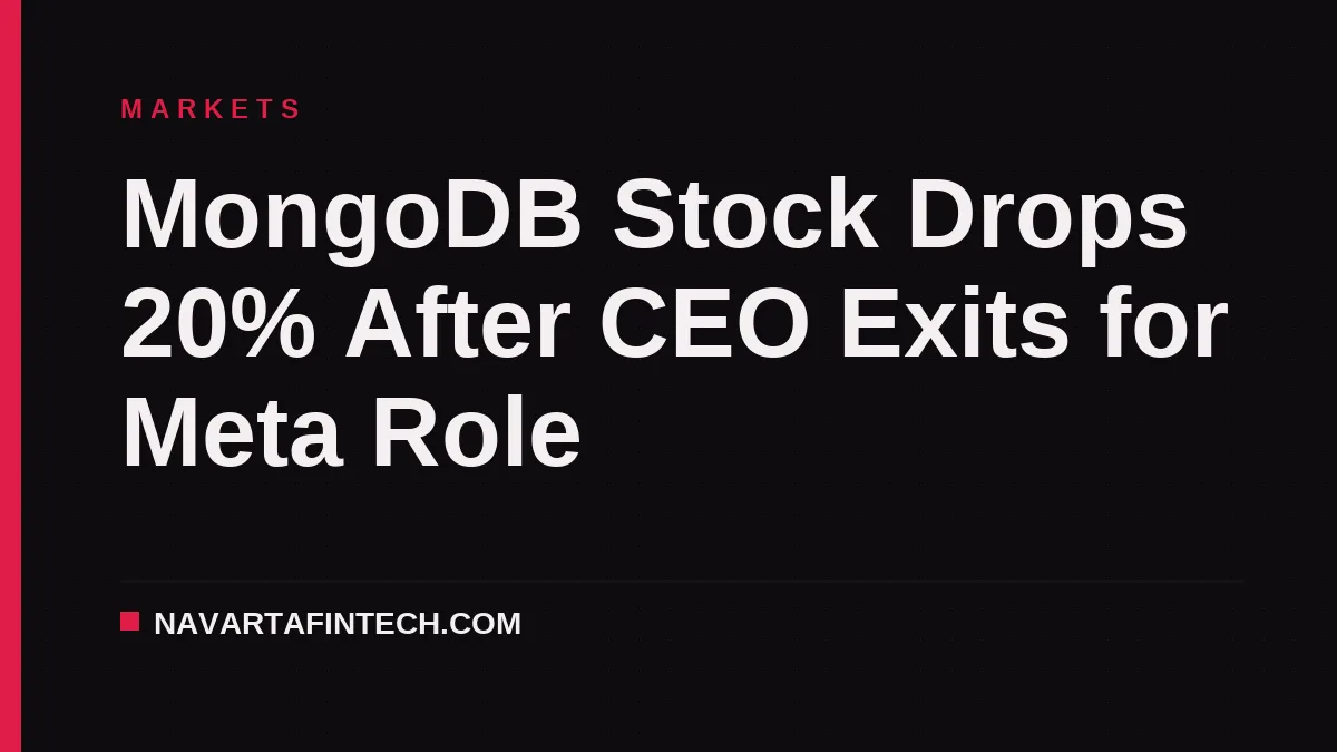 MongoDB Stock Drops 20% After CEO Exits for Meta Role