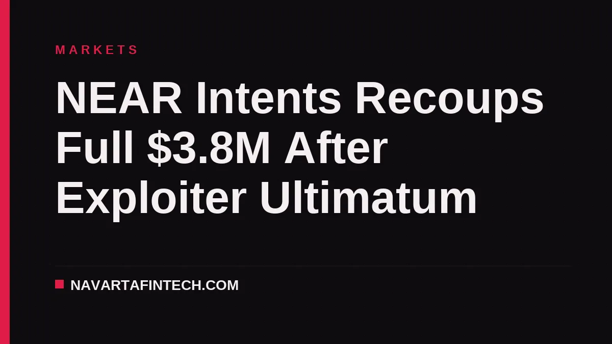NEAR Intents Recoups Full $3.8M After Exploiter Ultimatum