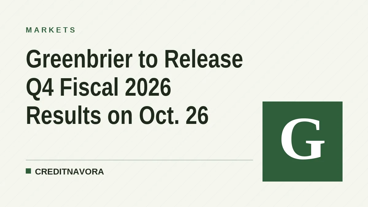 Greenbrier to Release Q4 Fiscal 2026 Results on Oct. 26