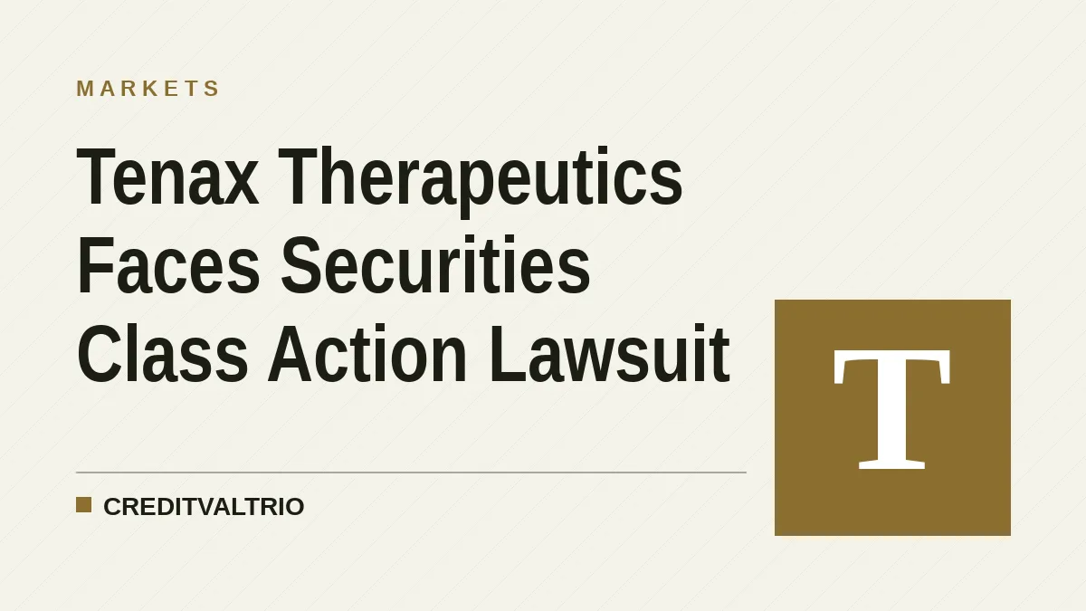 Tenax Therapeutics Faces Securities Class Action Lawsuit