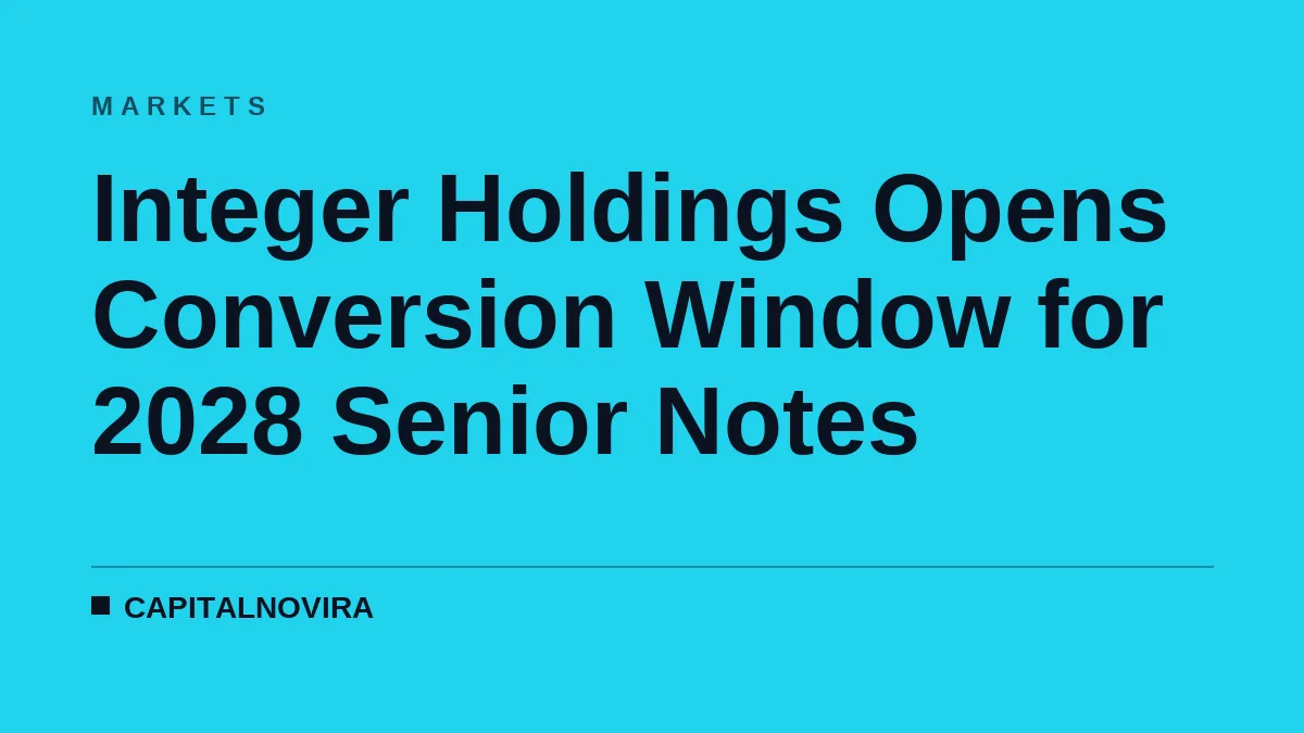 Integer Holdings Opens Conversion Window for 2028 Senior Notes