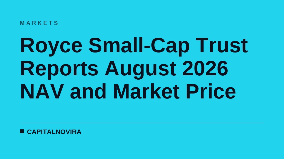 Royce Small-Cap Trust Reports August 2026 NAV and Market Price
