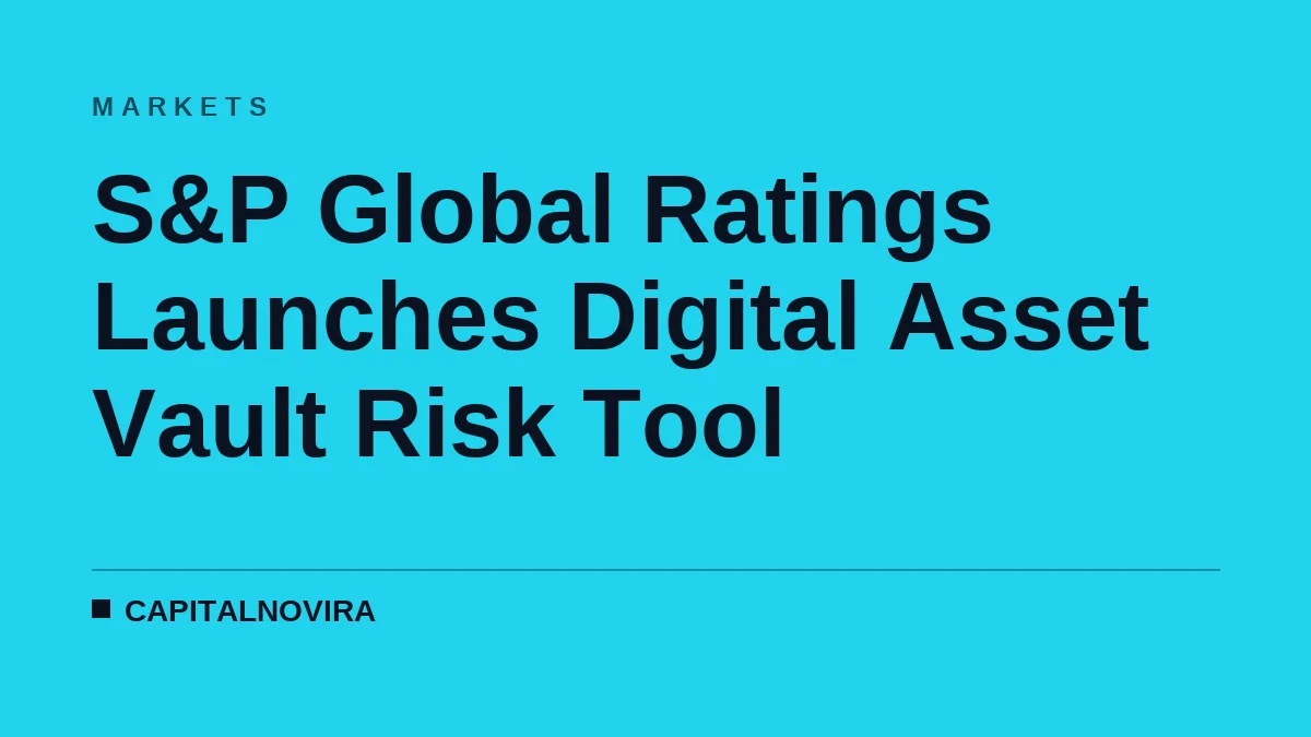 S&P Global Ratings Launches Digital Asset Vault Risk Tool