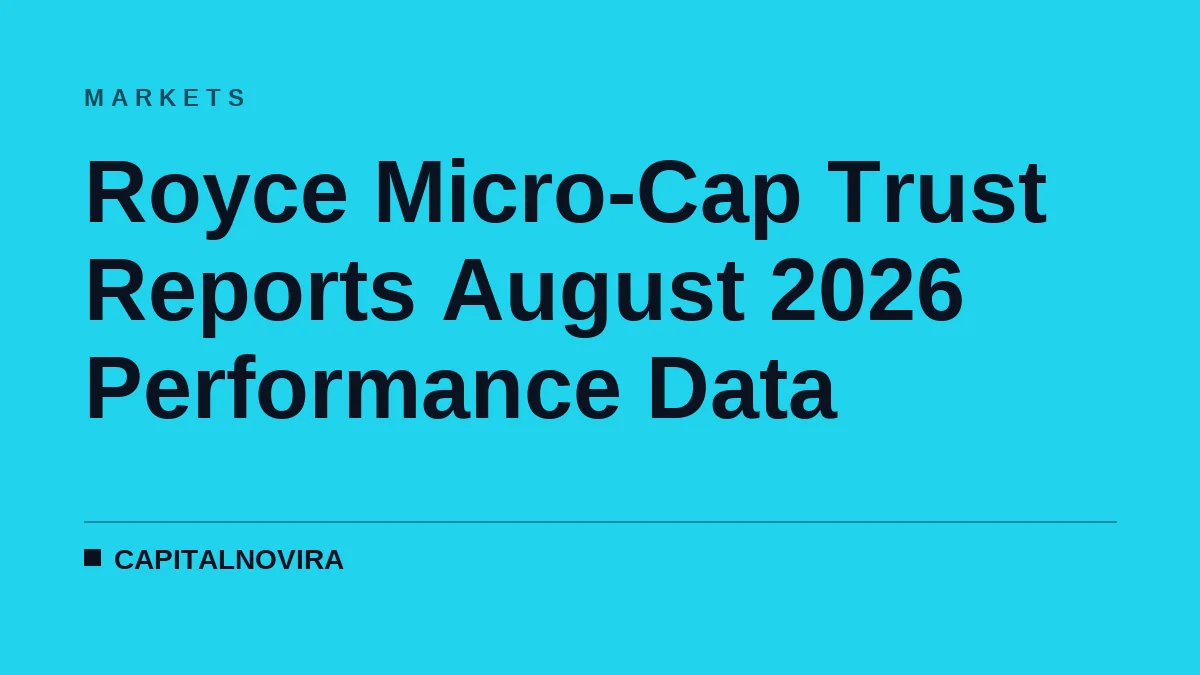 Royce Micro-Cap Trust Reports August 2026 Performance Data