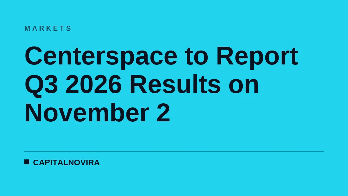 Centerspace to Report Q3 2026 Results on November 2