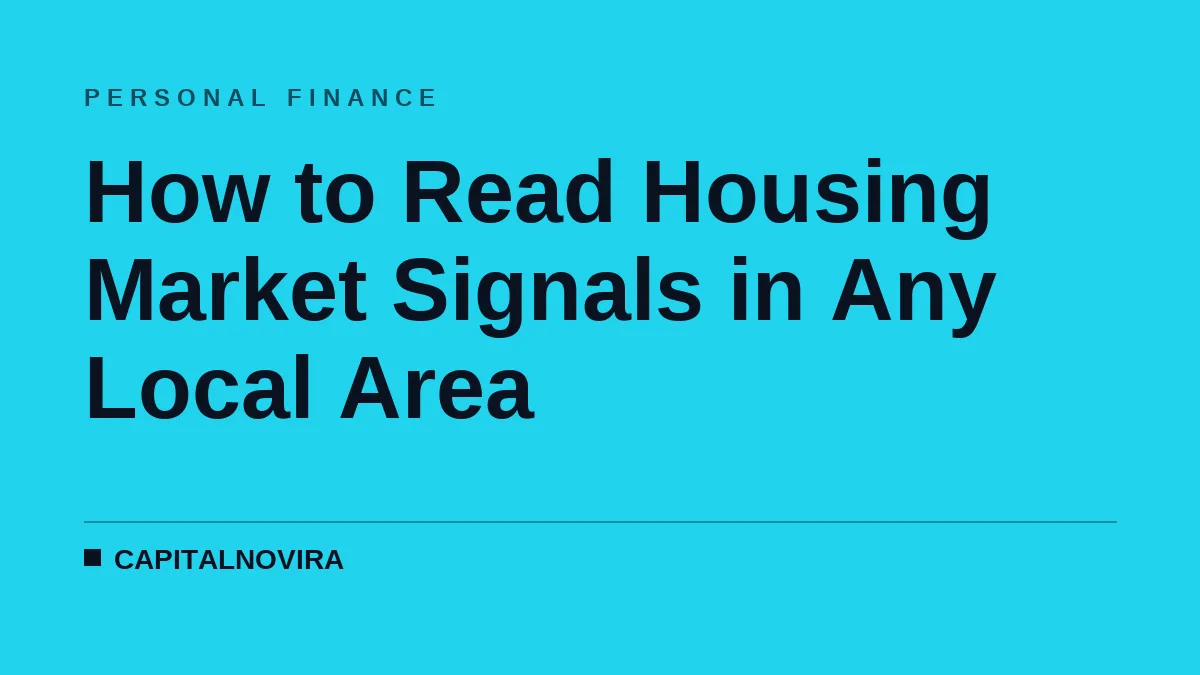How to Read Housing Market Signals in Any Local Area